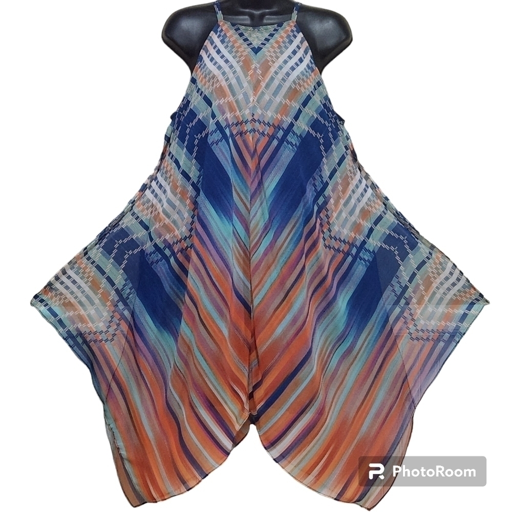 MSK Flowy Midi Handkerchief Dress, Size M